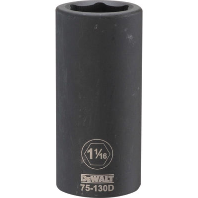 DeWalt 1-1/16 in. X 3/4 in. drive SAE 6 Point Deep Impact Socket