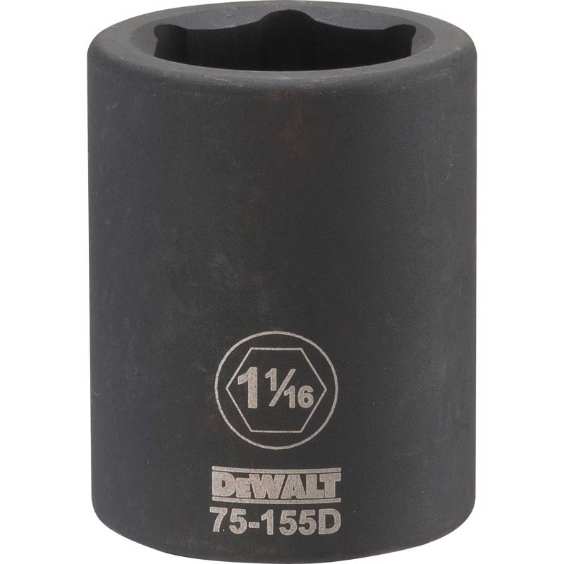 DeWalt 1-1-16 in. X 3/4 in. drive SAE 6 Point Impact Socket