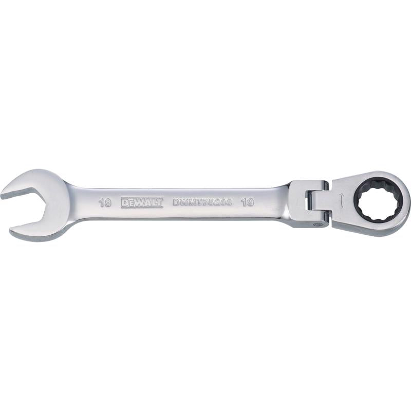 DeWalt 19 mm X 19 mm 12 Point Metric Flex Head Combination Wrench 8.46 in. L