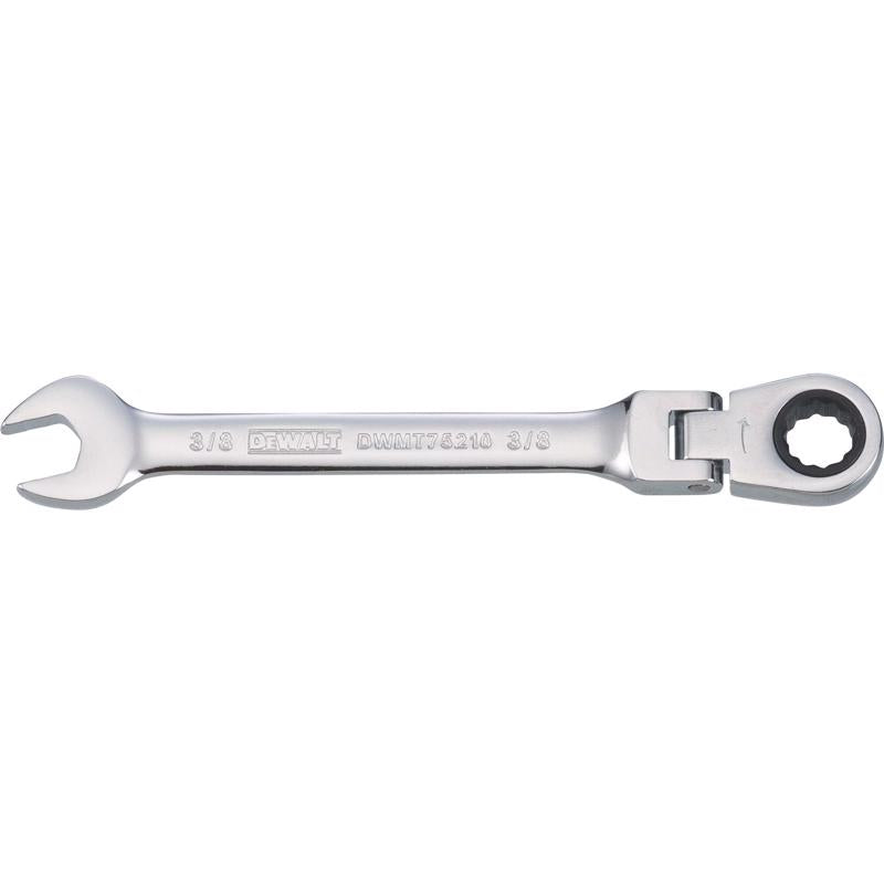 DeWalt 3/8 in. X 3/8 in. 12 Point SAE Flex Head Combination Wrench 5.34 in. L