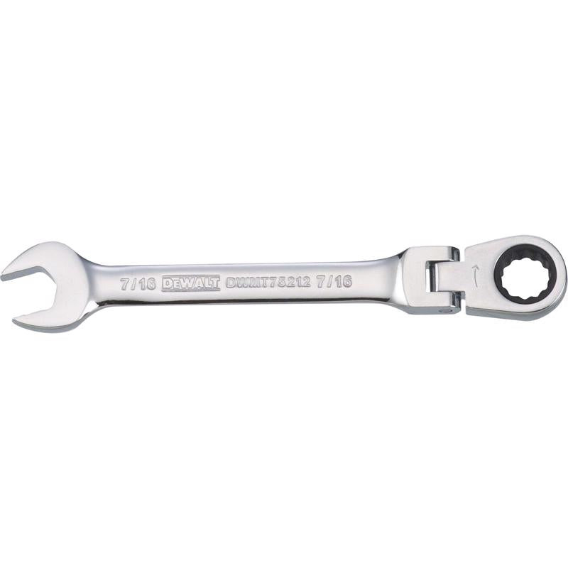 DeWalt 7/16 in. X 7/16 in. 12 Point SAE Flex Head Combination Wrench 5.56 in. L