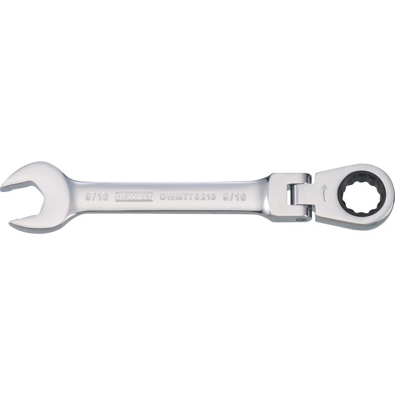 DeWalt 9/16 in. X 9/16 in. 12 Point SAE Flex Head Combination Wrench 6.28 in. L