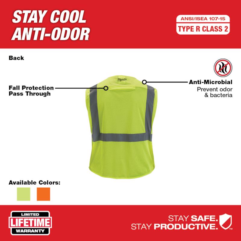 Milwaukee Reflective High Visibility Mesh Safety Vest Yellow L/XL