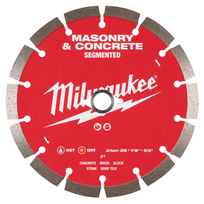 Milwaukee 7 in. D X 5/8-7/8 in. Diamond Segmented Rim Diamond Saw Blade