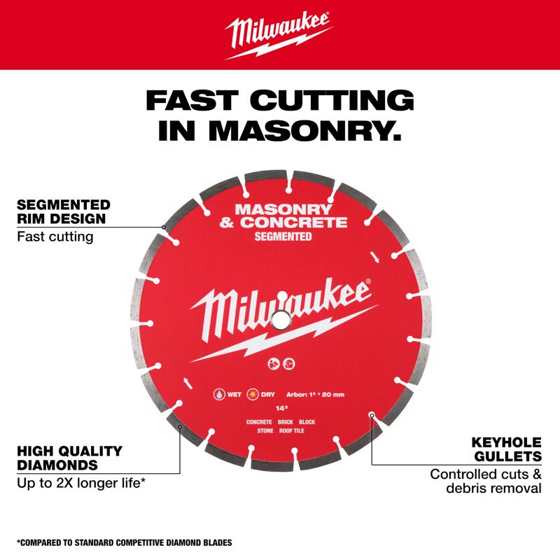 Milwaukee 7 in. D X 5/8-7/8 in. Diamond Segmented Rim Diamond Saw Blade