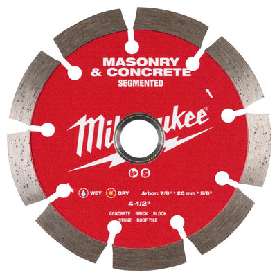 Milwaukee 4-1/2 in. D X 7/8-5/8 in. Diamond Segmented Rim Diamond Saw Blade