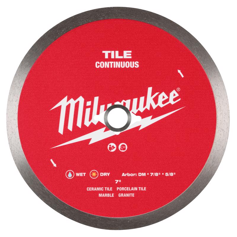 Milwaukee 7 in. D X 5/8 and 7/8 in. Diamond Saw Blade