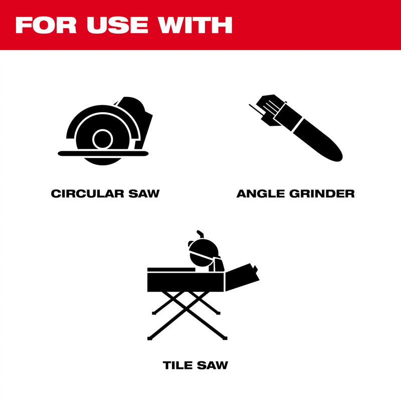 Milwaukee 7 in. D X 5/8 and 7/8 in. Diamond Saw Blade