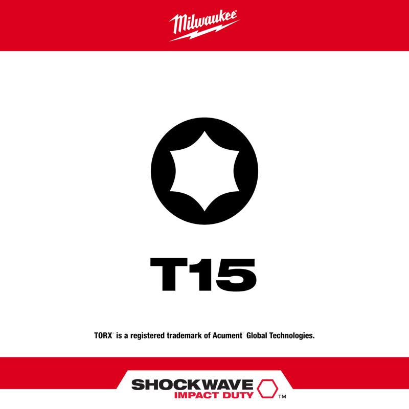 Milwaukee Shockzone Torx T25 Sizes X 6 in. L Impact Bit Alloy Steel