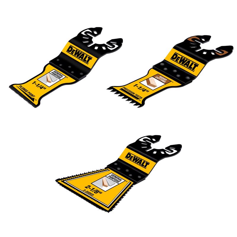 DEWALT 2-1/8 in. W Bi-Metal 3-Sided/PlungePoint/Precision Teeth Oscillating Blade Set 3 pc