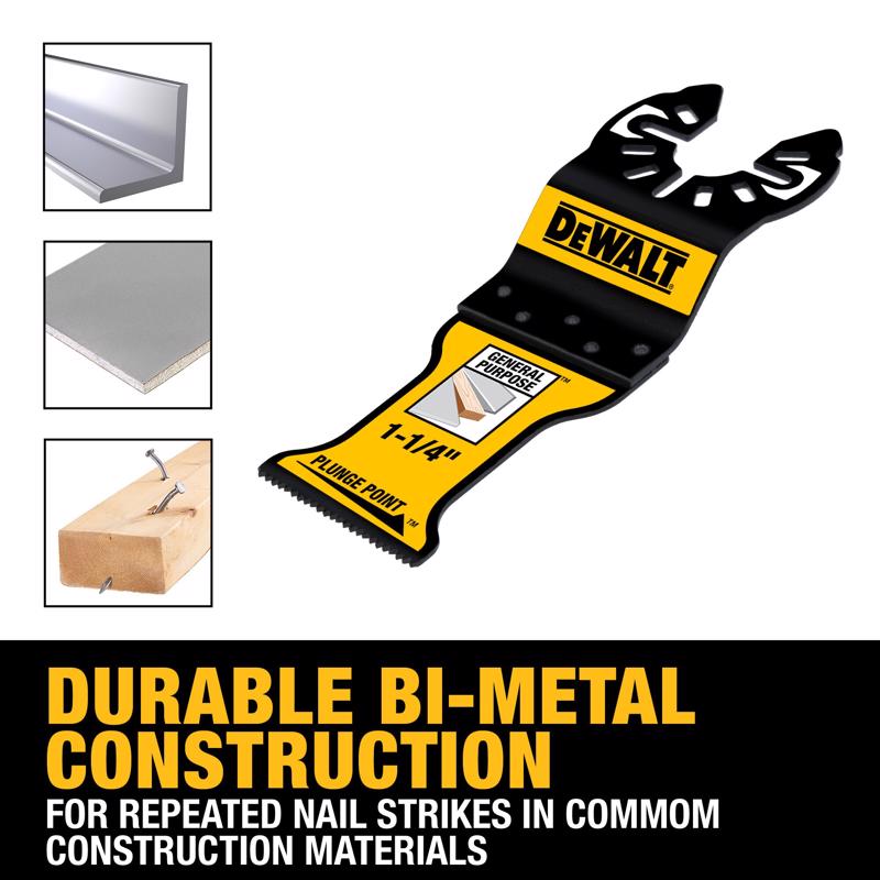 DEWALT 2-1/8 in. W Bi-Metal 3-Sided/PlungePoint/Precision Teeth Oscillating Blade Set 3 pc