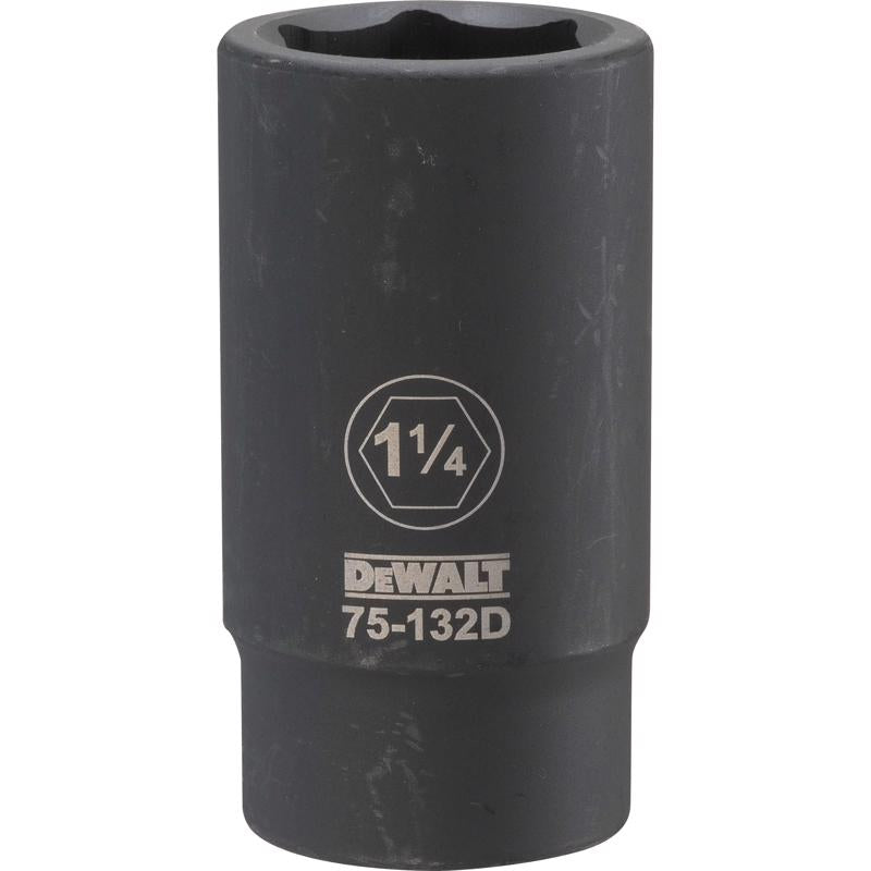DeWalt 1-1/4 in. X 3/4 in. drive SAE 6 Point Deep Impact Socket