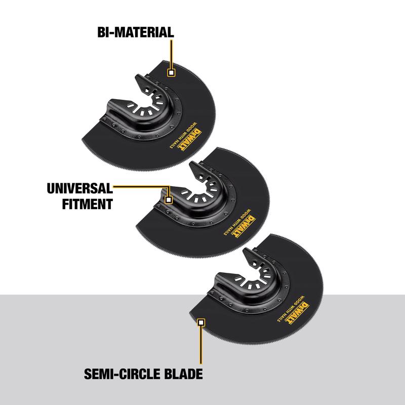 DEWALT 1-3/4 in. W Bi-Metal Semi-Circle Flush Cut Blade 3 pk