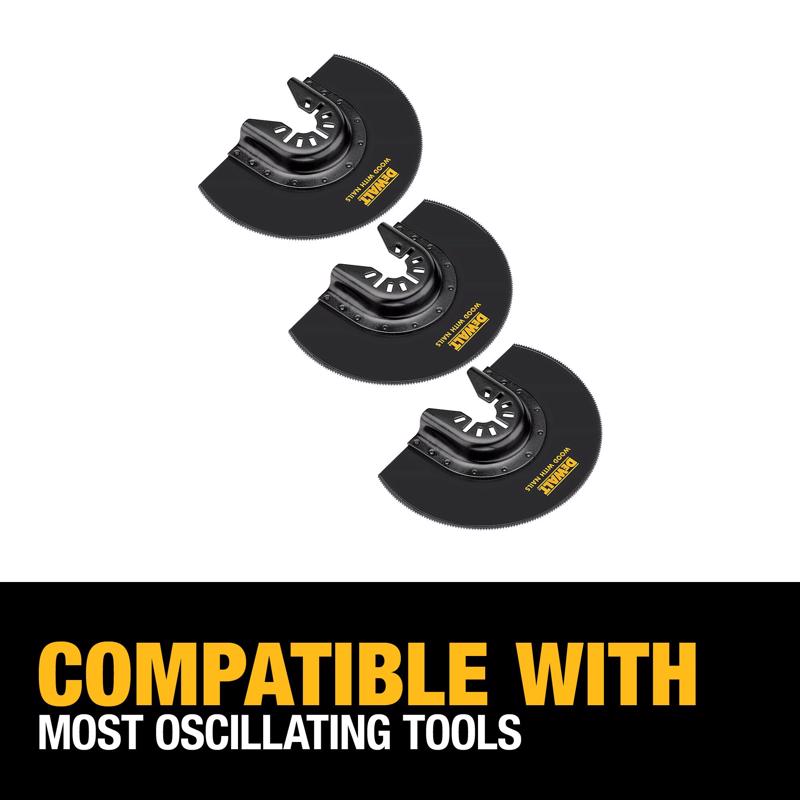 DEWALT 1-3/4 in. W Bi-Metal Semi-Circle Flush Cut Blade 3 pk