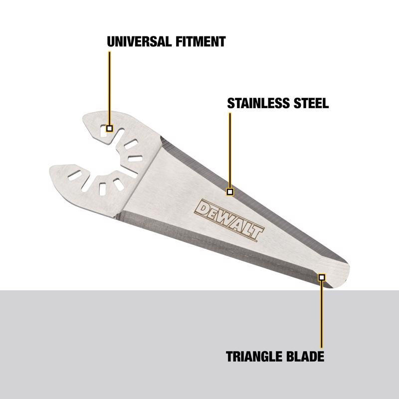 DEWALT Universal Fitment Stainless Steel Oscillating Triangular Rigid Scraper Blade