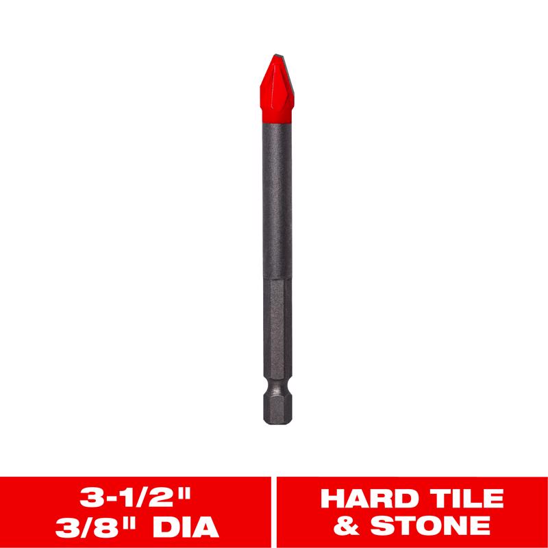 Diablo 3/8 in. X 3-1/2 in. L Carbide Tipped Glass and Tile Bit Hex Shank