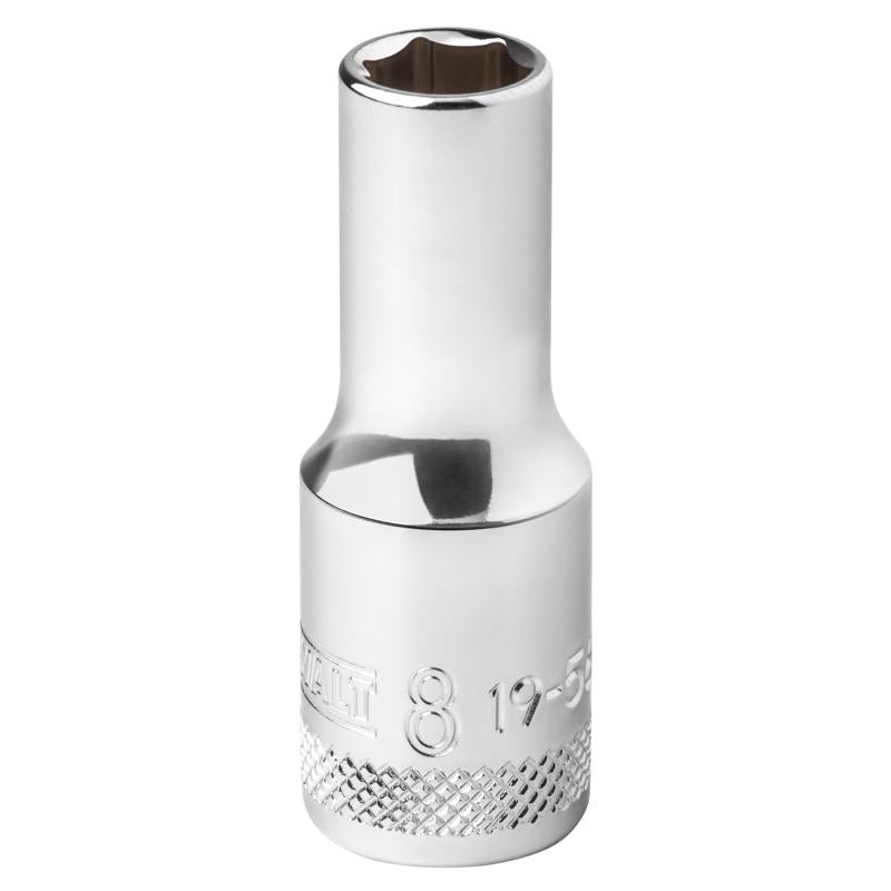DeWalt 8 mm X 3/8 in. drive Metric 6 Point Deep Socket
