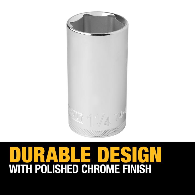DeWalt 1-1/4 in. X 1/2 in. drive SAE 6 Point Deep Socket