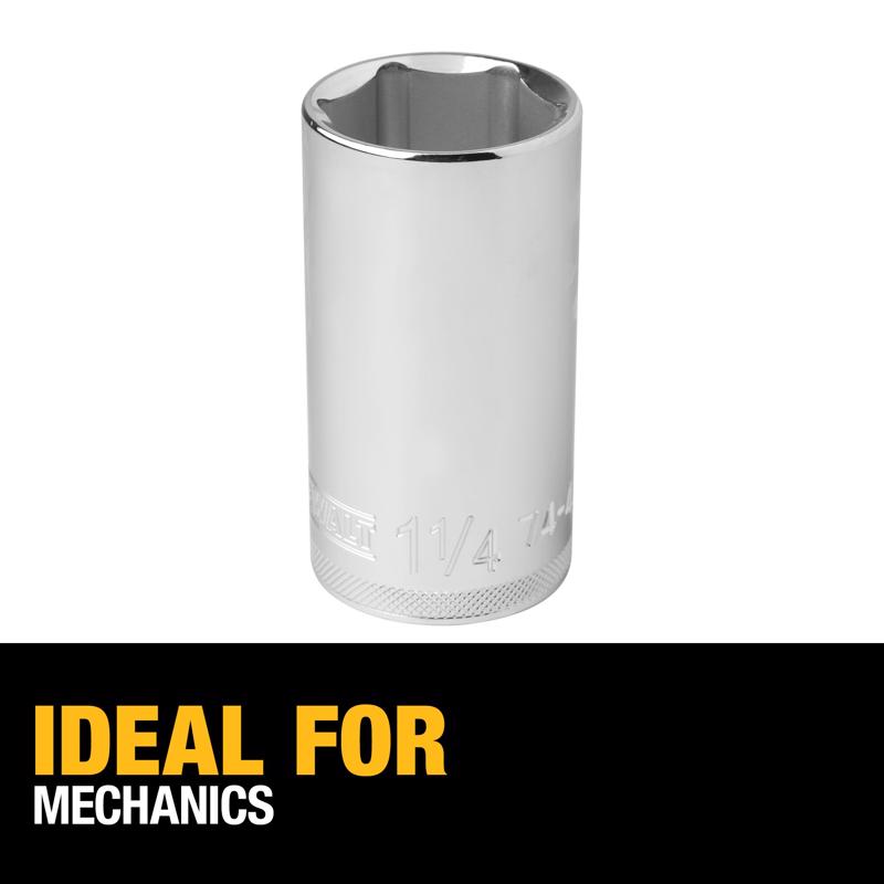 DeWalt 1-1/4 in. X 1/2 in. drive SAE 6 Point Deep Socket