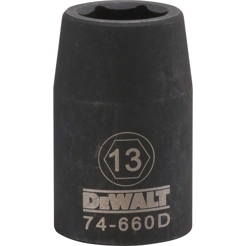 DeWalt 13 mm X 1/2 in. drive Metric 6 Point Impact Socket