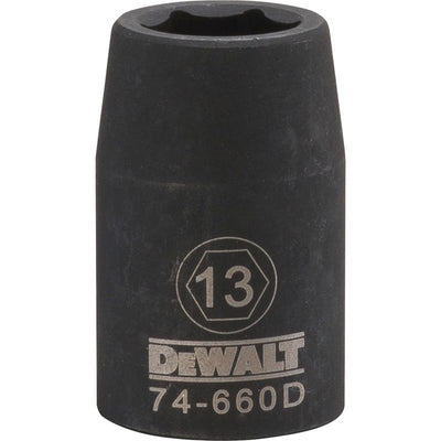 DeWalt 13 mm X 1/2 in. drive Metric 6 Point Impact Socket