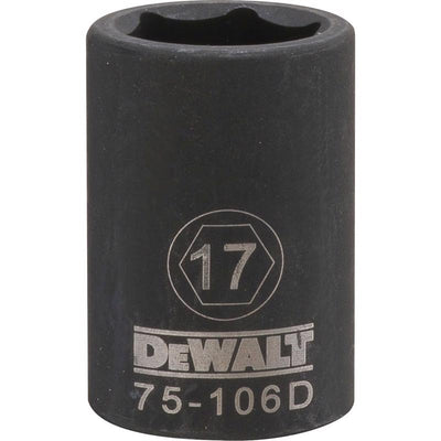 DeWalt 17 mm X 1/2 in. drive Metric 6 Point Impact Socket