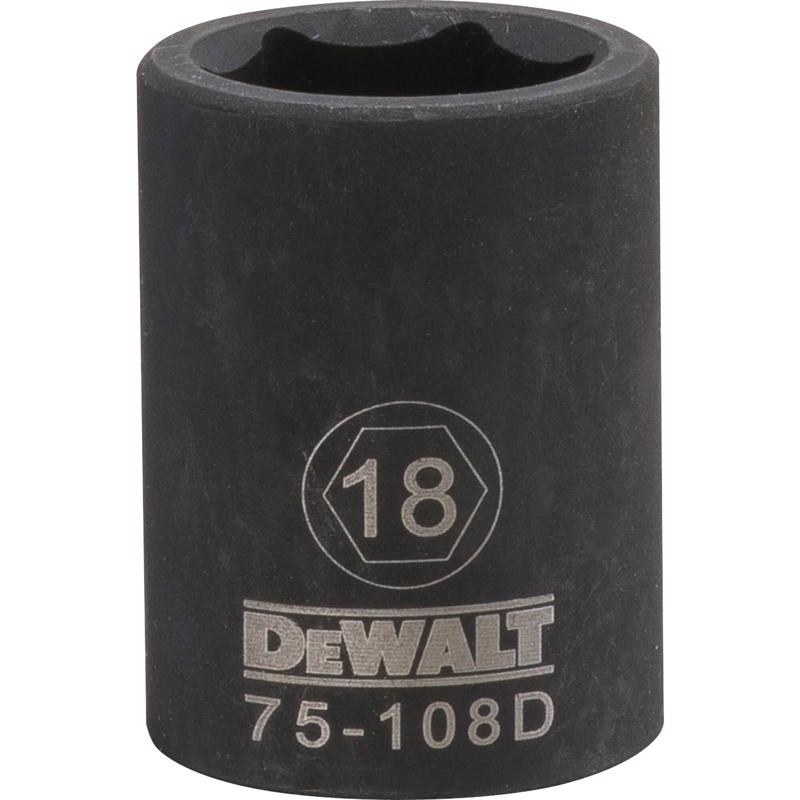 DeWalt 18 mm X 1/2 in. drive Metric 6 Point Impact Socket