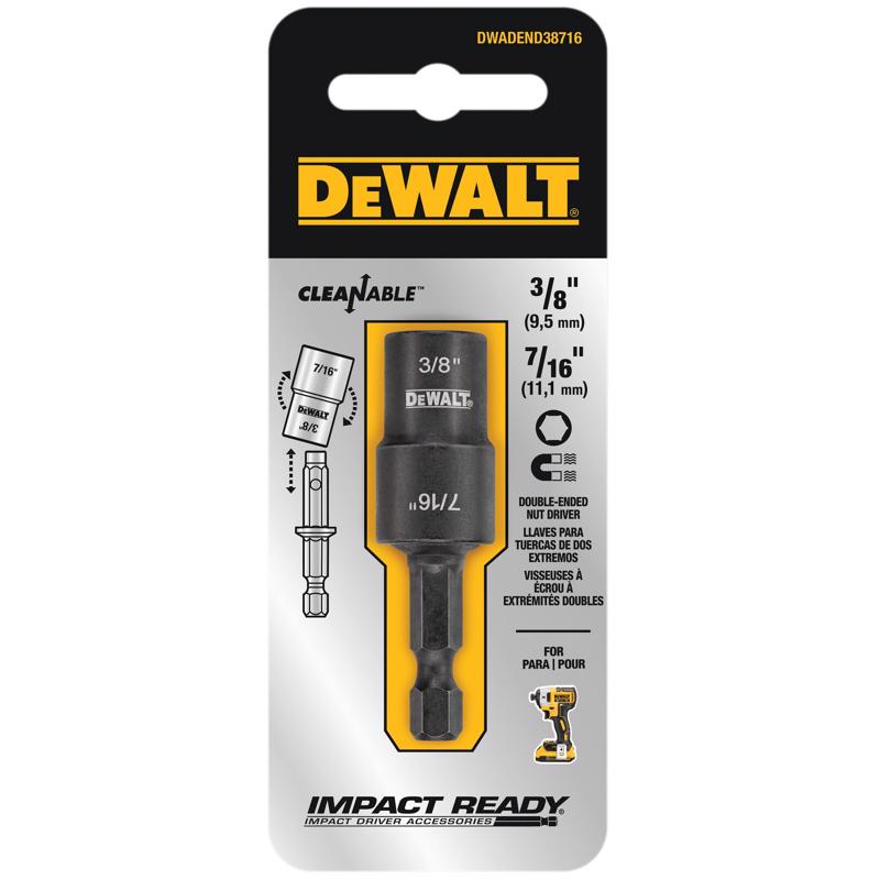 DEWALT Impact Ready 3/8,7/16 in. X 2 in. L Black Oxide Double-Ended Nut Driver 2 pc
