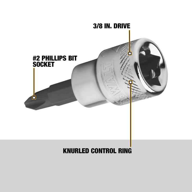 DeWalt DirectTorque 3/8 in. drive PH #2 Phillips Bit Socket