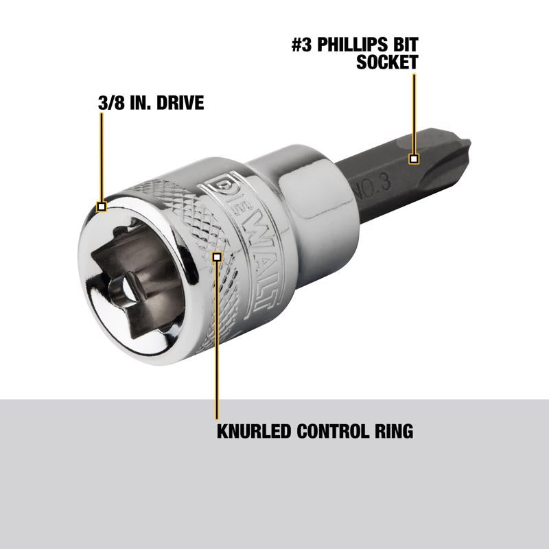 DeWalt Directttorque 3/8 in. drive PH #3 Phillips Bit Socket