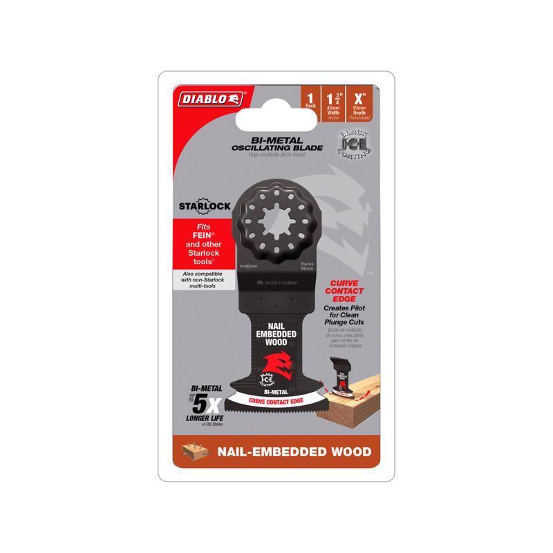 Diablo Demo Demon 1-3/4 in. W Bi-Metal Starlock Curved Oscillating Blade Nail-Embedded Wood