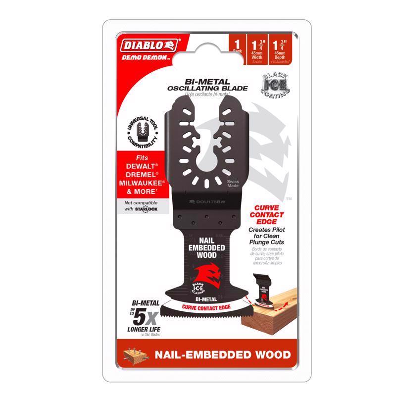Diablo Demo Demon 1-3/4 in. W Bi-Metal Universal Fit Curved Oscillating Blade Nail-Embedded Wood 1 p