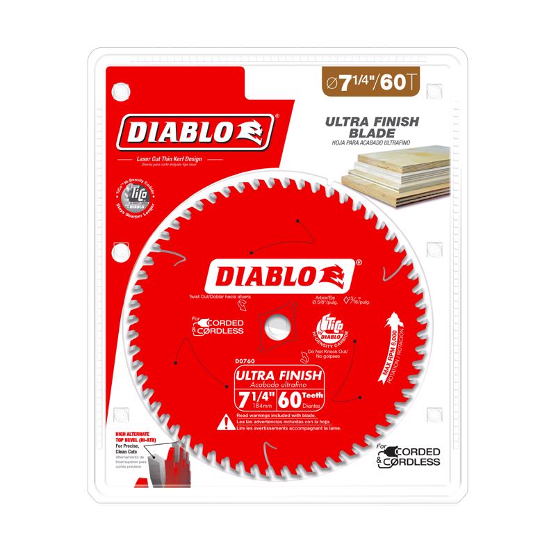 Diablo Wood Demon 7-1/4 in. D X 5/8 in. TiCo Hi-Density Carbide Circular Saw Blade 60 teeth