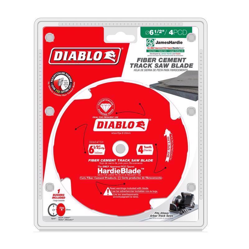 Diablo James Hardie 6-1/2 in. D X 20 mm Polycrystalline Diamond Track Saw Blade 4 teeth