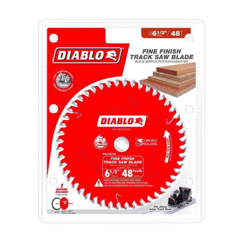 Diablo 6-1/2 in. D X 20 mm Carbide Tipped Track Saw Blade 48 teeth