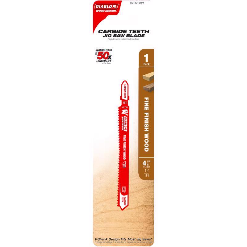 Diablo Wood Demon 4-5/8 in. Carbide T-Shank Jig Saw Blade 12 TPI