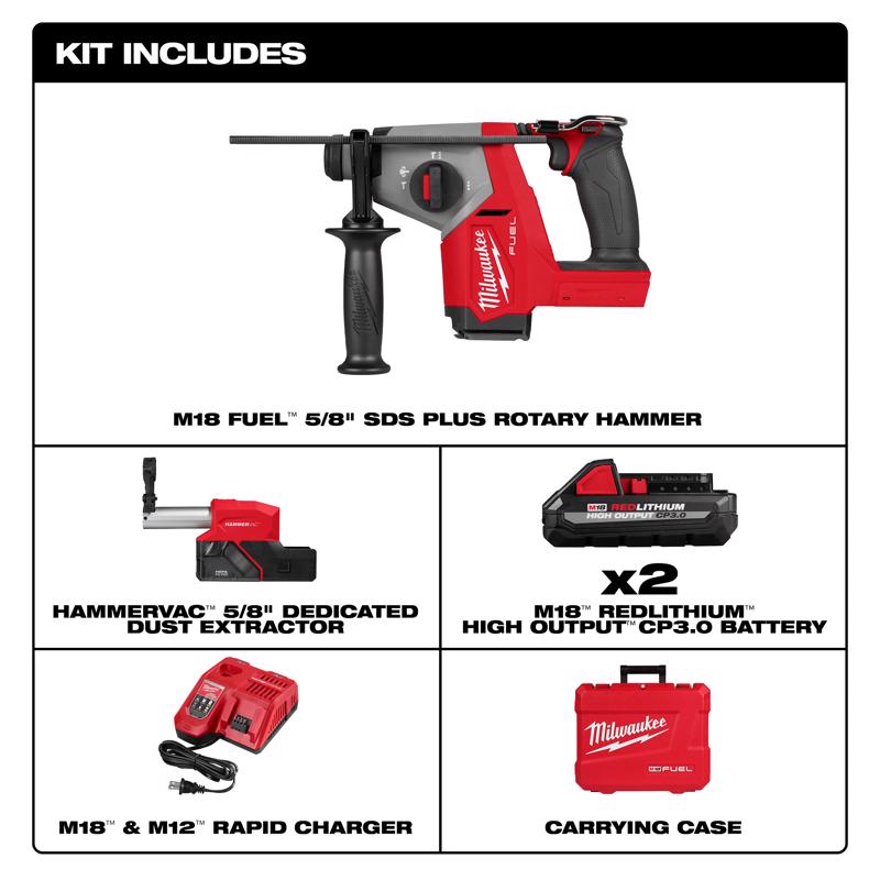 Milwaukee 18V M18 Fuel Cordless SDS-Plus Rotary Hammer Drill Kit (Battery & Charger)