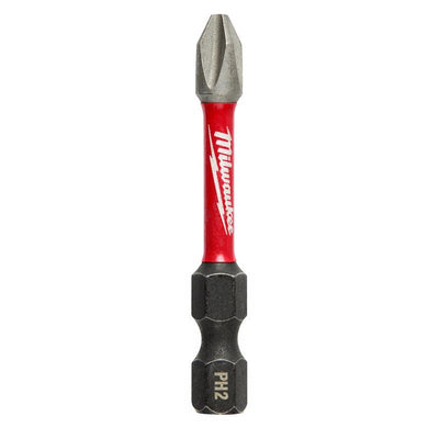 Milwaukee Shockwave Phillips PH2 Sizes X 2 in. L Power Bit Alloy Steel