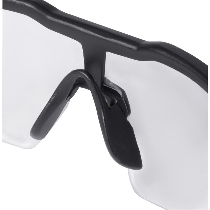 Milwaukee Safety Glasses Clear Lens Black/Red Frame