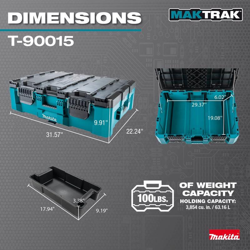 Makita Maktrak 31.57 in. Tool Box Teal