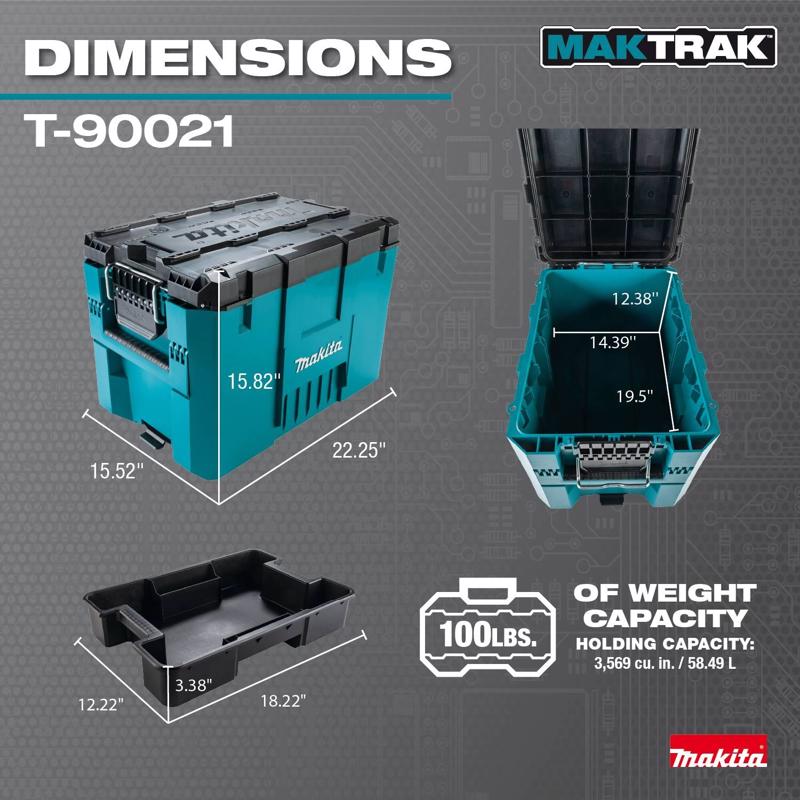 Makita Maktrak 22.25 in. Tool Box Teal