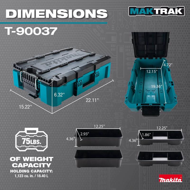 Makita Maktrak 22.11 in. Tool Box Teal