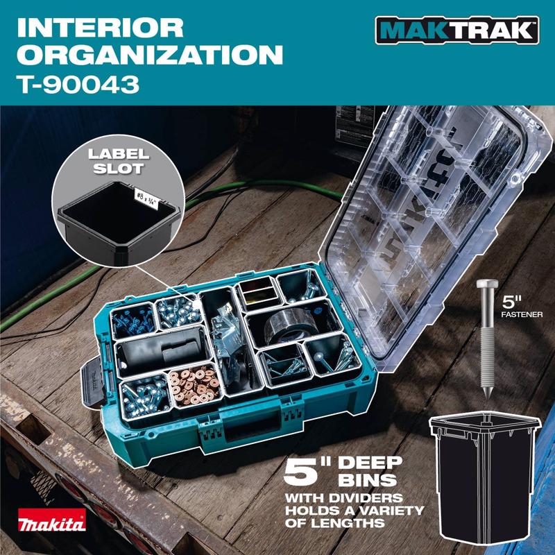 Makita 15.25 in. W X 3.35 in. H X 22.11 in. D Deep Organizer Resin Teal