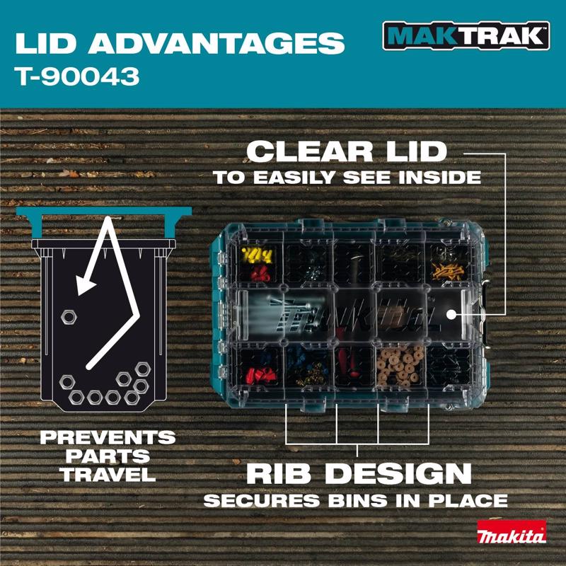 Makita 15.25 in. W X 3.35 in. H X 22.11 in. D Deep Organizer Resin Teal