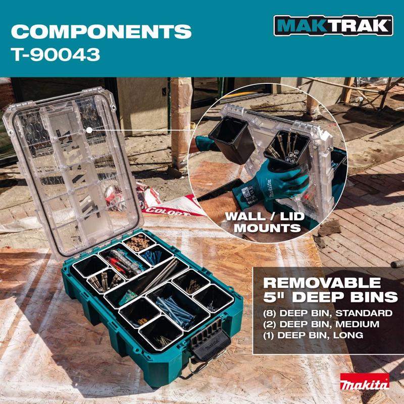 Makita 15.25 in. W X 3.35 in. H X 22.11 in. D Deep Organizer Resin Teal