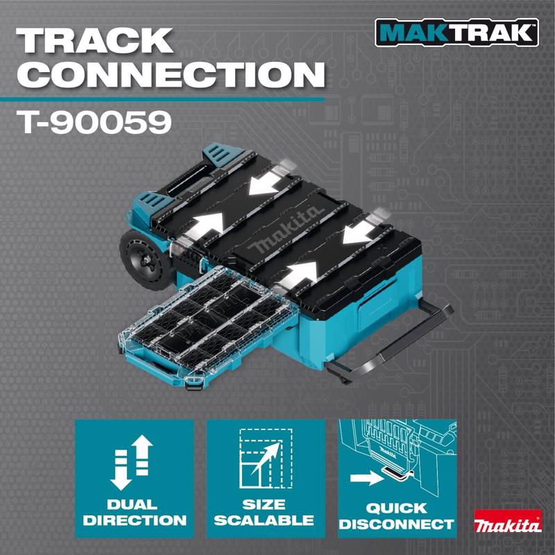 Makita 15.25 in. W X 3.35 in. H X 23.48 in. D Deep Organizer Teal