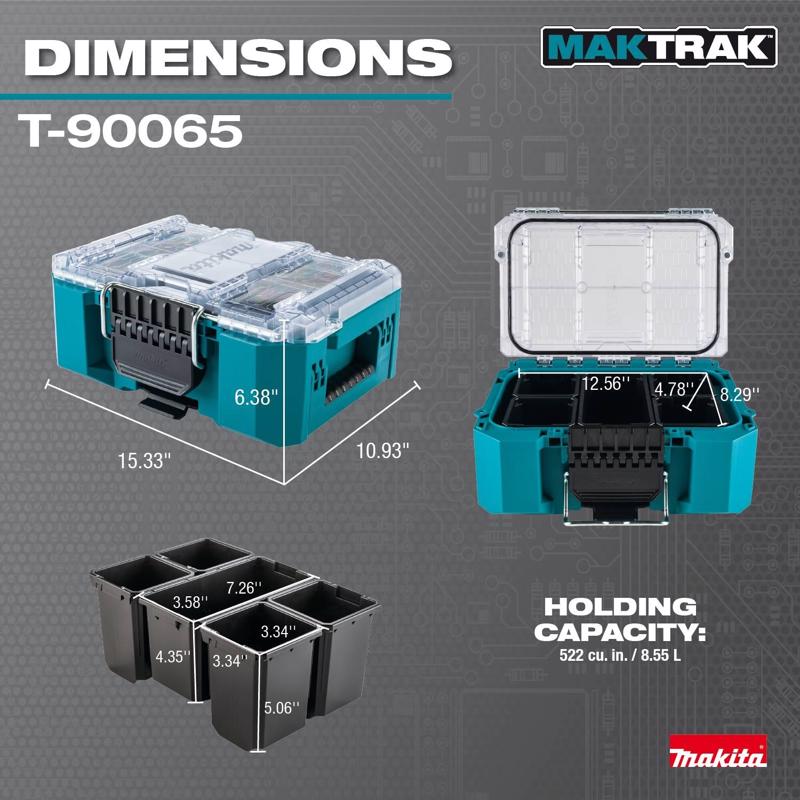 Makita 15.33 in. W X 6.38 in. H X 10.93 in. D Deep Organizer Teal