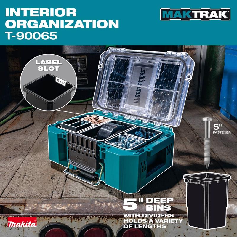 Makita 15.33 in. W X 6.38 in. H X 10.93 in. D Deep Organizer Teal