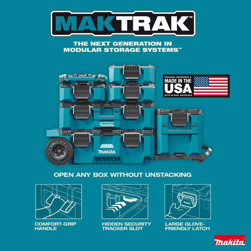 Makita 15.33 in. W X 6.38 in. H X 10.93 in. D Deep Organizer Teal