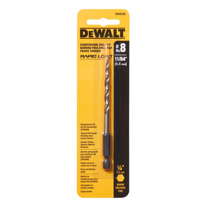 DEWALT #8 Sizes X 11/64 in. D Steel Replacement Countersink Bit